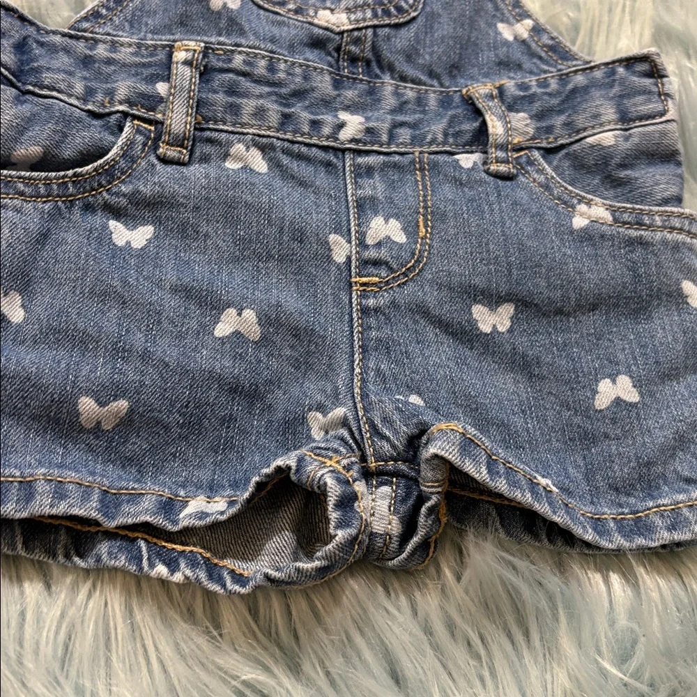 The Children’s Place Denim Heart Short Overalls Sz 6-9months